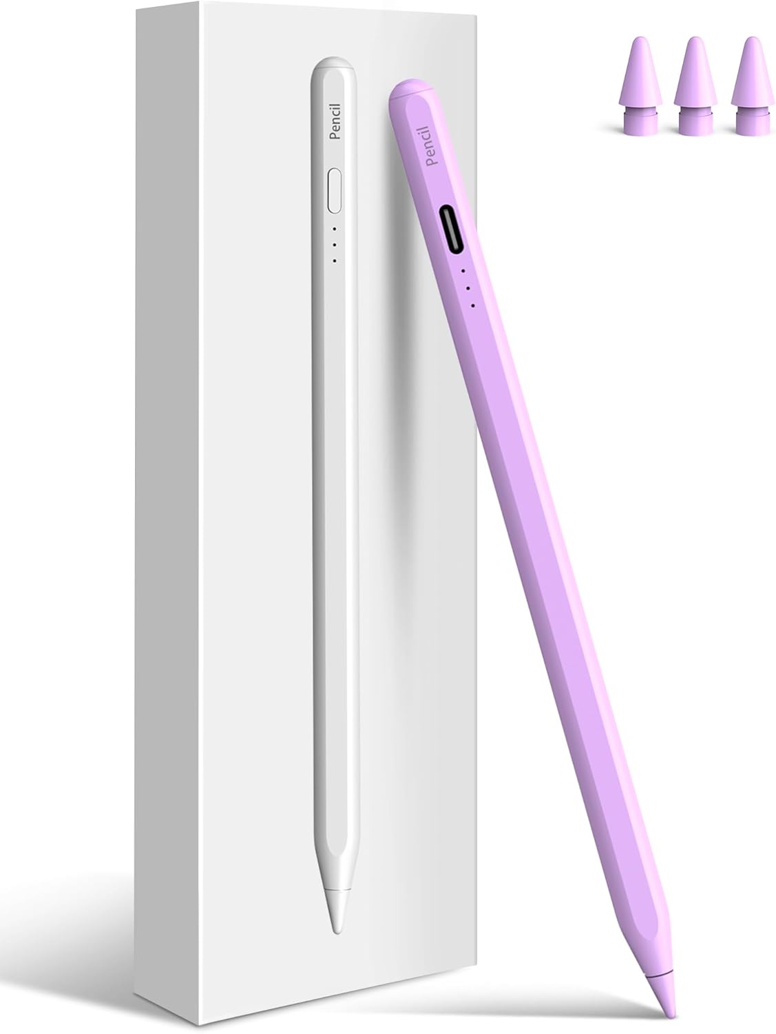 iPad Pencil 6th-11th Generation,10 Mins Fast Charge Stylus Pen,Palm Rejection&Tilt Sensitivity,Compatible with Apple Pencil 1st/2nd iPad Pro 11"/12.9"/M4, Air 3/4/5/M2/M3, Mini 5/6 Purple