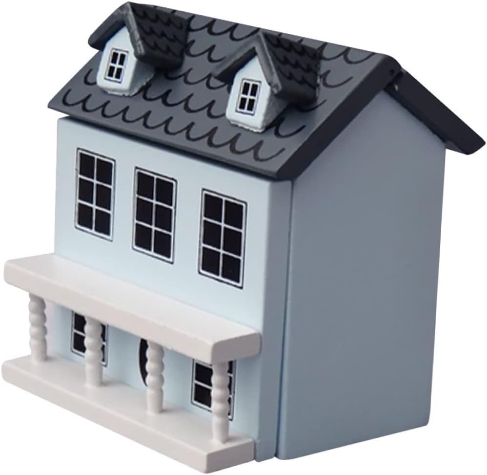 ifundom Wooden House Model Villas Ornament Adorable Mini House Decor for Scene Layout Adornment Stylish and Creative Design for Mini Gardens and Dollhouse Accessories