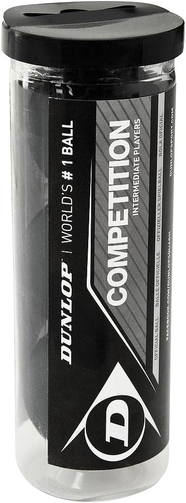 Dunlop Competition Squash Ball, Single Yellow Dot