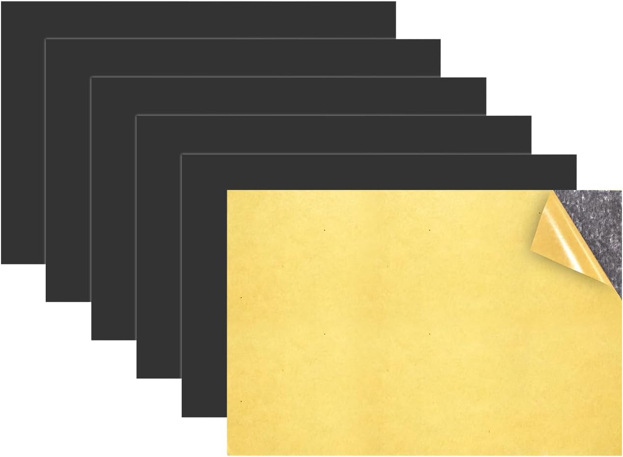 Magnetic Sheets with Adhesive Backing, 6 Pack 4"x6" Picture Size, Photo Magnets for Refrigerator, Sticky Magnet Sheet