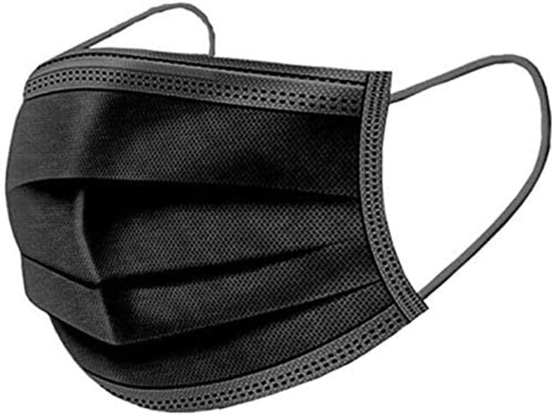 Pack of 50 Bacterial Filter Dust Mask, Disposable Face Masks, Black