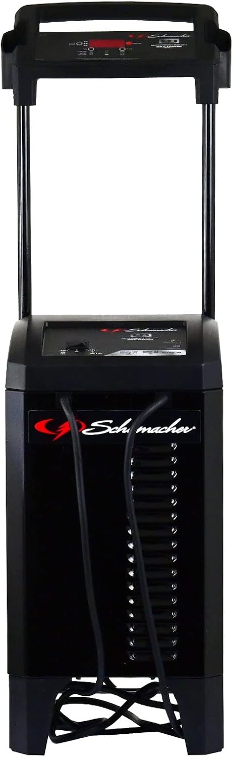 Schumacher Electric Wheeled Battery Charger and Engine Starter, SC1352, 6-in-1, Fully Automatic, with Diagnostics, 250 Amps, 40 and 20 Amp Boost Modes, 12V, 24V, for Car, Truck, and Marine Batteries