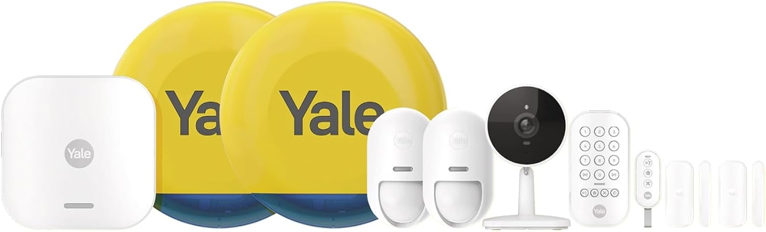 Yale Smart Alarm Premium Kit - 10 Pieces [NO Subscription Required] Arm, Part-Arm, Disarm | Control 4 Security Areas | Real-Time Alerts | Compatible with The Yale Home app