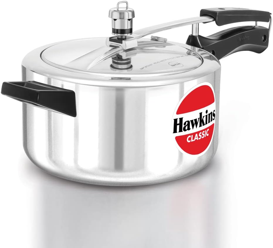 Hawkins 4 Litre Classic Pressure Cooker, Best Inner Lid Cooker, Silver (CL40)