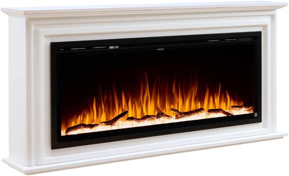 Touchstone Sideline Elite 50" Smart Electric Fireplace with Surround Mantel - 1,500W Heater