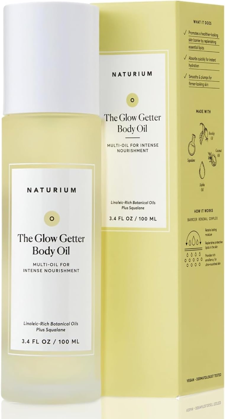 Naturium The Glow Getter Body Oil, Multi-Oil for Intense Nourishment, Hydrating & Moisturising Formula, Vegan 3.4 OZ / 100 ML
