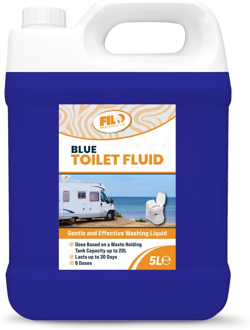 Filo Blue Toilet Fluid 5L – Eco friendly Waste Holding Tank Cleaner for Caravan, Motorhomes, Campervans - Odour Control - Chemical Liquid for Camping/Portable Toilets.