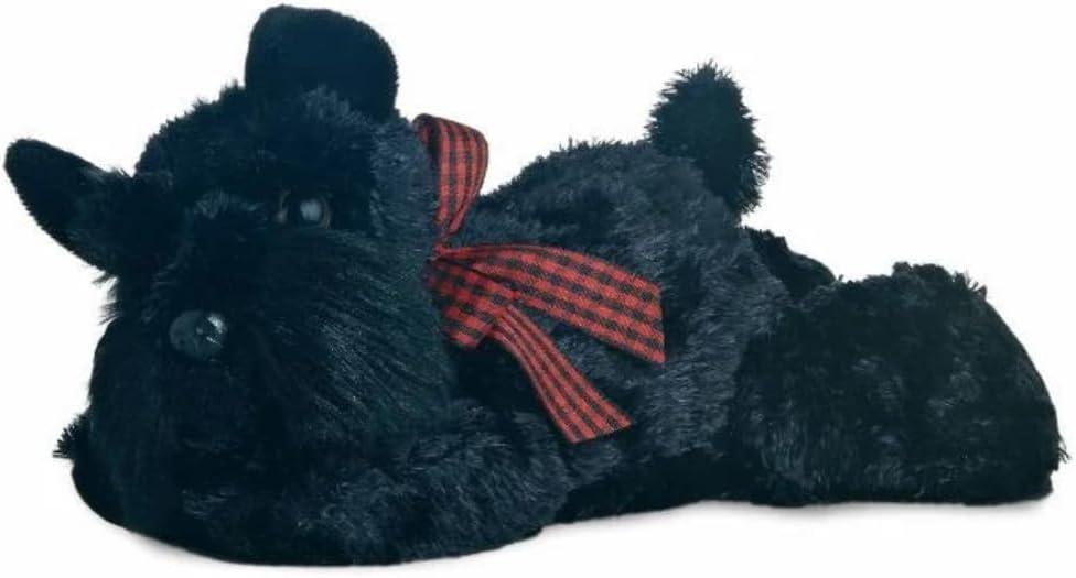 Aurora 60324 Lying Scotty Dog Soft Toy, 15 Centimeter, Black