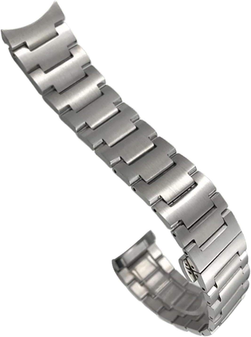 yaponuk Curved End Solid Stainless Steel Watch Band for MIDO M021.431 for MIDO 40mm Commander Series Men Wrist Strap