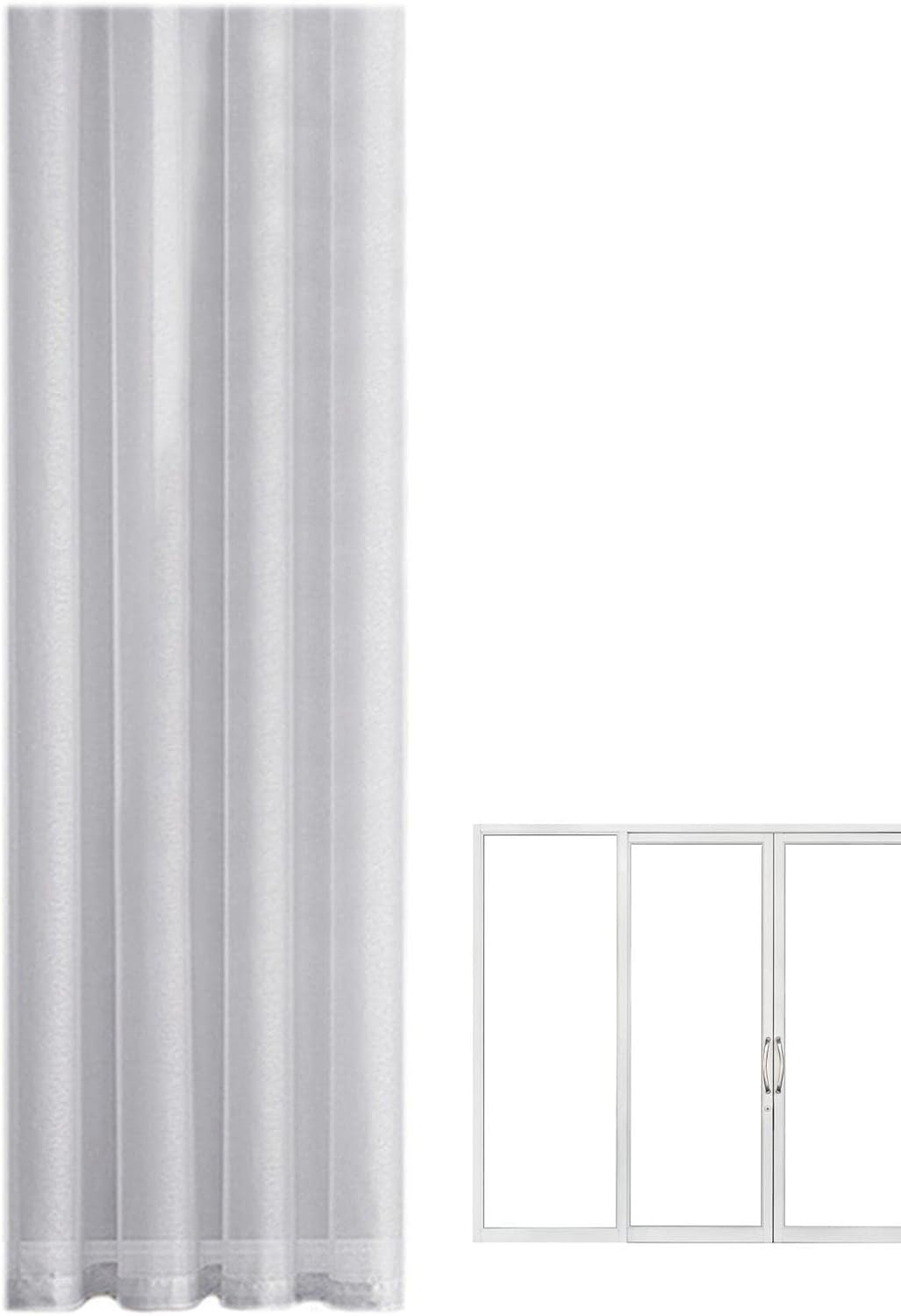 White Gauze Curtain Pure Color Tulle Door Window Curtain for Sliding Glass Door Polyester Curtains for Living Room Bedroom Decoration top Sale