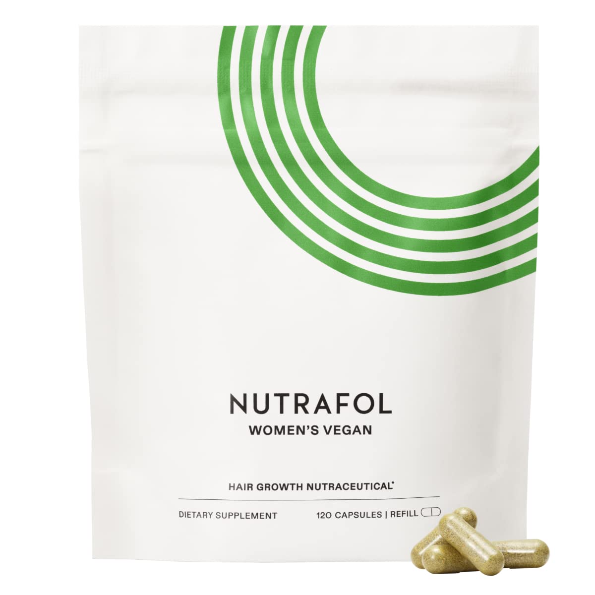 Nutrafol Women's Hair Growth Supplements, for Women 18-44 Years Old, Clinically Tested for Visibly Thicker, Stronger Hair, 100% Vegan Ingredients, Dermatologist Recommended - 1 Month Supply, 1 Pouch