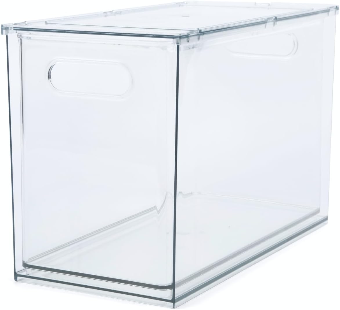 Clear Refrigerator Organizer Bins For Pantry Organization and Food Storage, Stackable Plastic Storage Bins With Pull-Out Drawer – Kitchen Organization and Pantry Storage