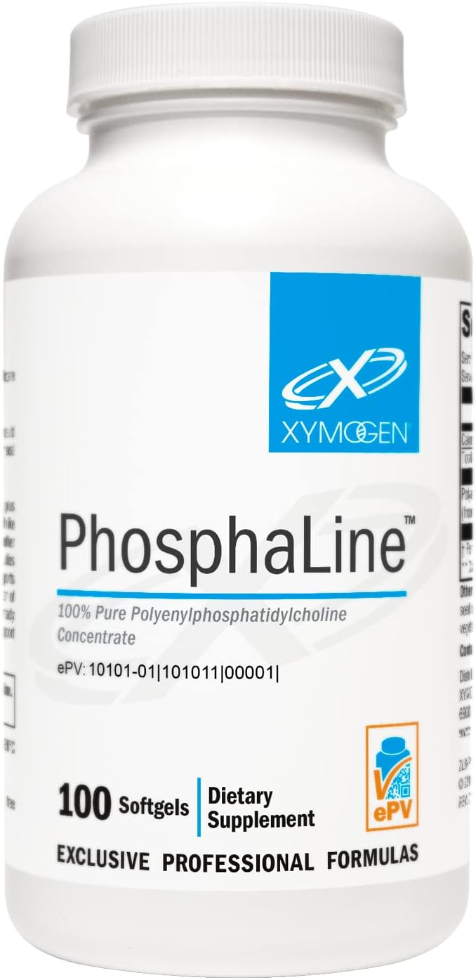 XYMOGEN PhosphaLine - Polyenylphosphatidylcholine Phosphatidyl Choline - Support Liver Health, Cell Membrane Fluidity, Cardiovascular Health (100 Softgels)