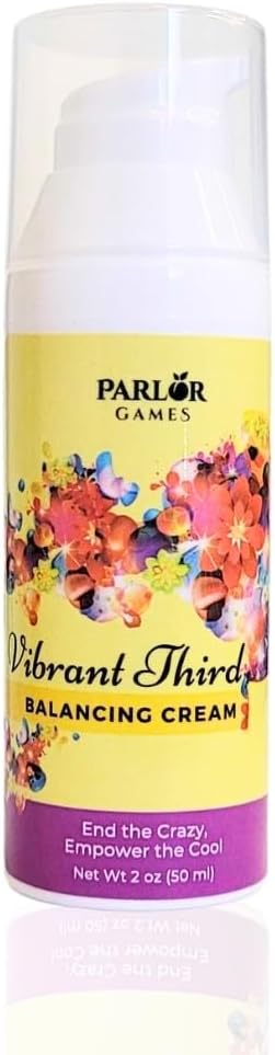 Vibrant Third Progesterone Cream for Women by Parlor Games - Bioidentical Progesterone Cream for Menopause Relief - Natural Progesterone Support for Hormonal Health