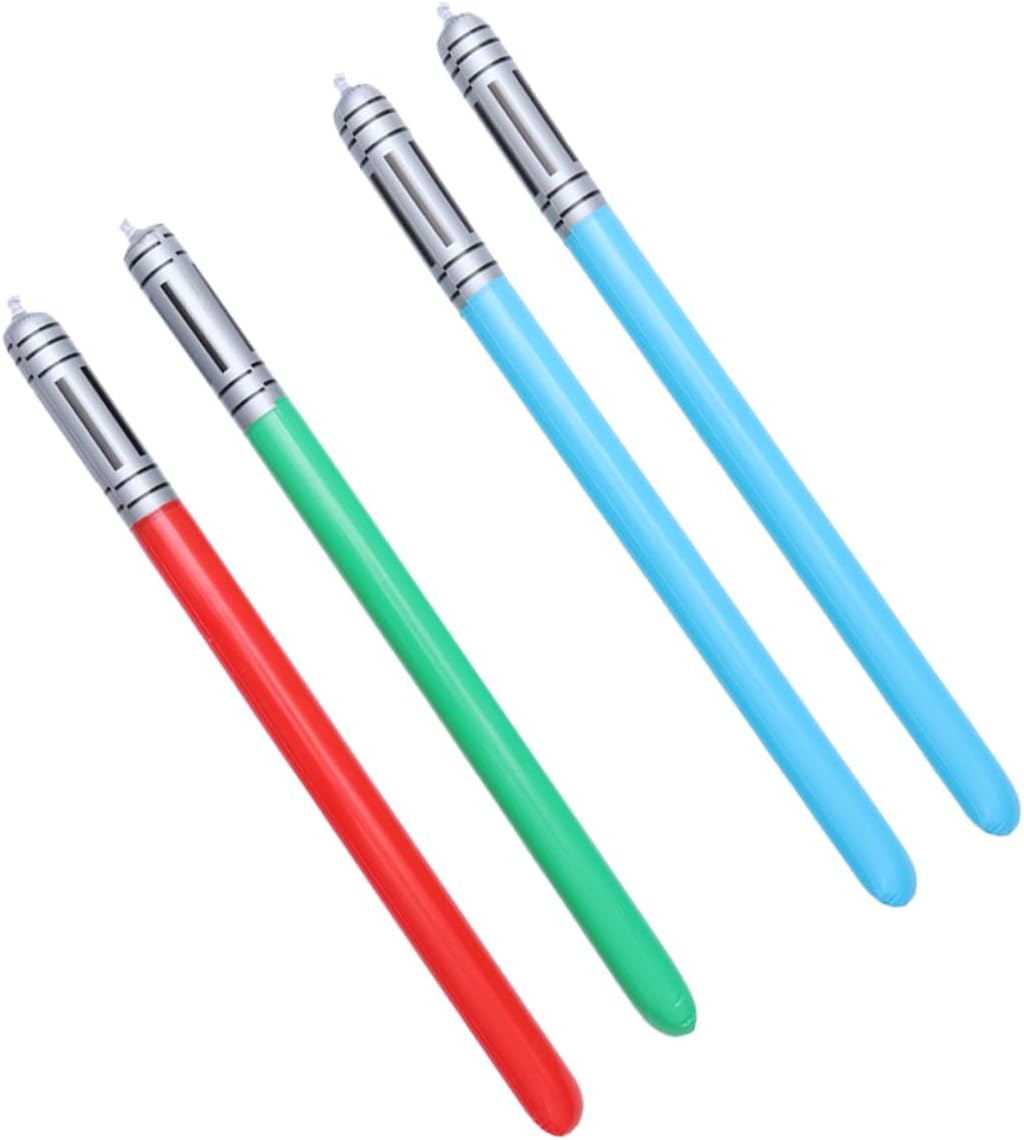 UPKOCH 4pcs Pvc Inflatable Glow Sword Toys for Boys, Girls, and Toddlers, Parent-child Interaction Toy, Birthday Party Favor Set, Color Random, Suitable for Indoor and Outdoor Play