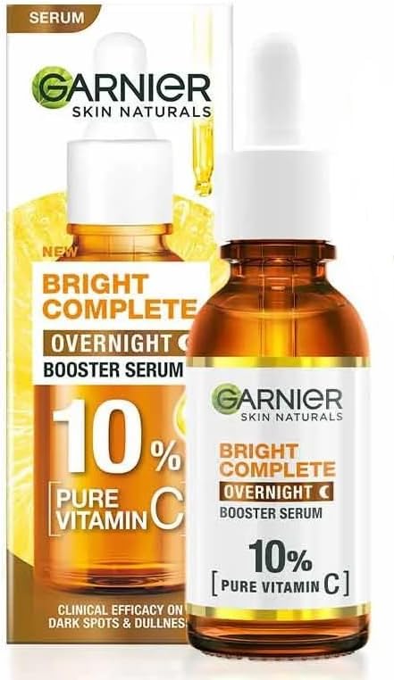 Skin Natural Garnier's Bright Complet Night Serum, 10% Pure Vitamin C, 15ml