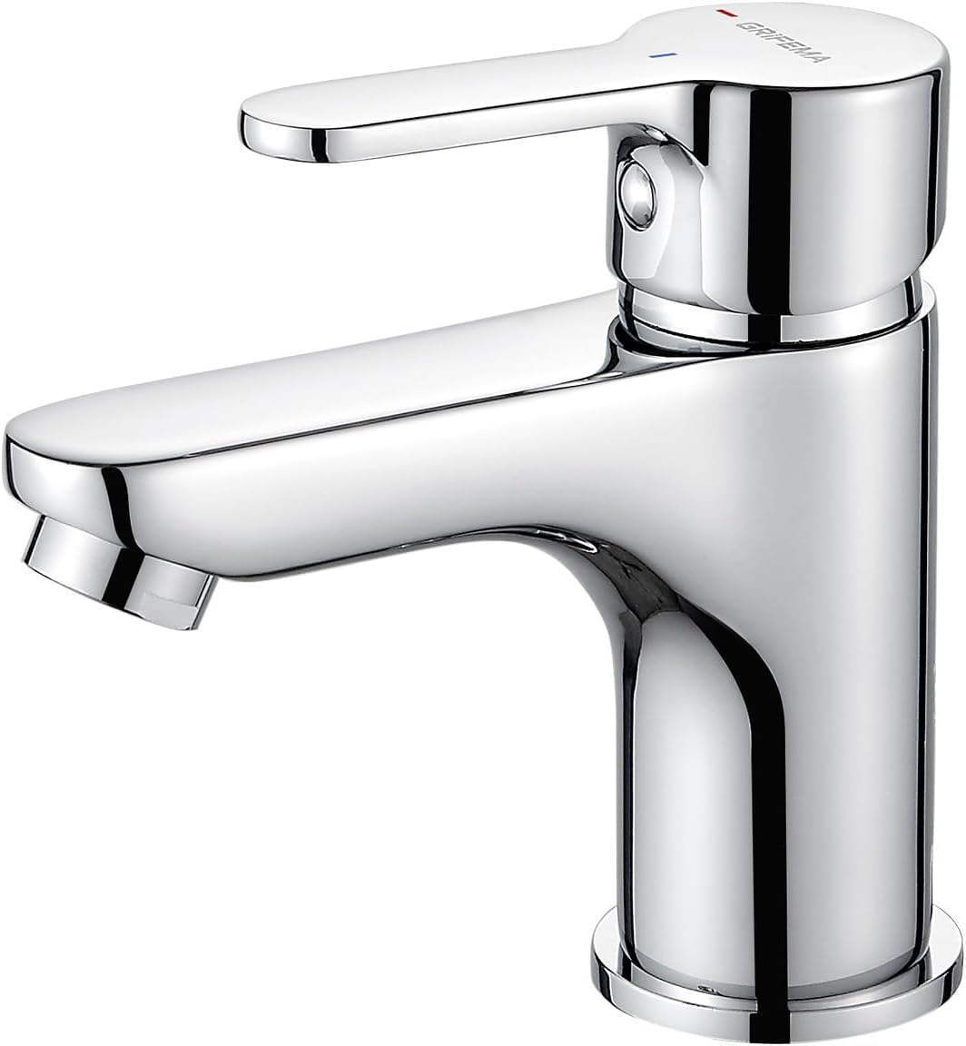 GRIFEMA Chrome Brass Basin Mixer Tap, 74 mm Spout Height