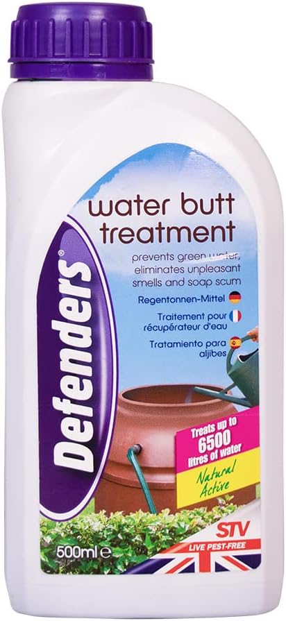 Defenders Water Butt Treatment – 500 ml, Safe & Natural Concentrated Formula, Treats Rainwater and Household Grey Water
