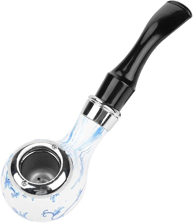 Tobacco Pipe, Blue and White Smoking Pipe, Mini Tobacco Pipe Tobacco Durable Pipe Classic Retro Sailor Pipe Wood Pipe Accessories