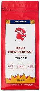 Puroast Low Acid Ground Coffee, Bold French Roast, High Antioxidant, 2.5 Pound Bag