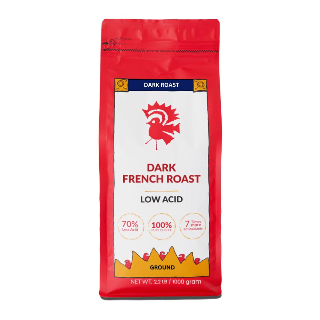Puroast Low Acid Ground Coffee, Bold French Roast, High Antioxidant, 2.5 Pound Bag