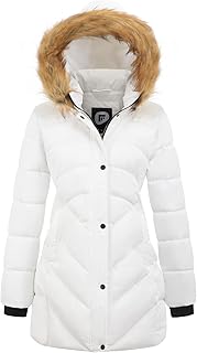 Women's Winter Thicken Coat Warm Long Puffer Jacket with Faux Fur Removable Hood Waterproof Insulated Jacket