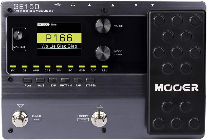 MOOER GE150 Electric Guitar Amp Modelling Multi Effects Pedal Portable Multi Effects Processor with Expression & IR Loading for Live show, Live Streaming, Home Studio, Guitar Practice