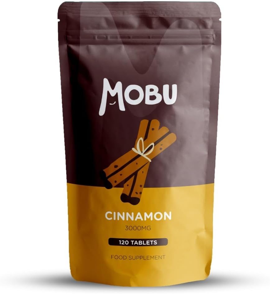 Cinnamon 3000mg 120 Tablets – Blood Sugar Control Weight Management – Anti-Inflammatory Cassia Cinnamon – Vegan – MOBU UK