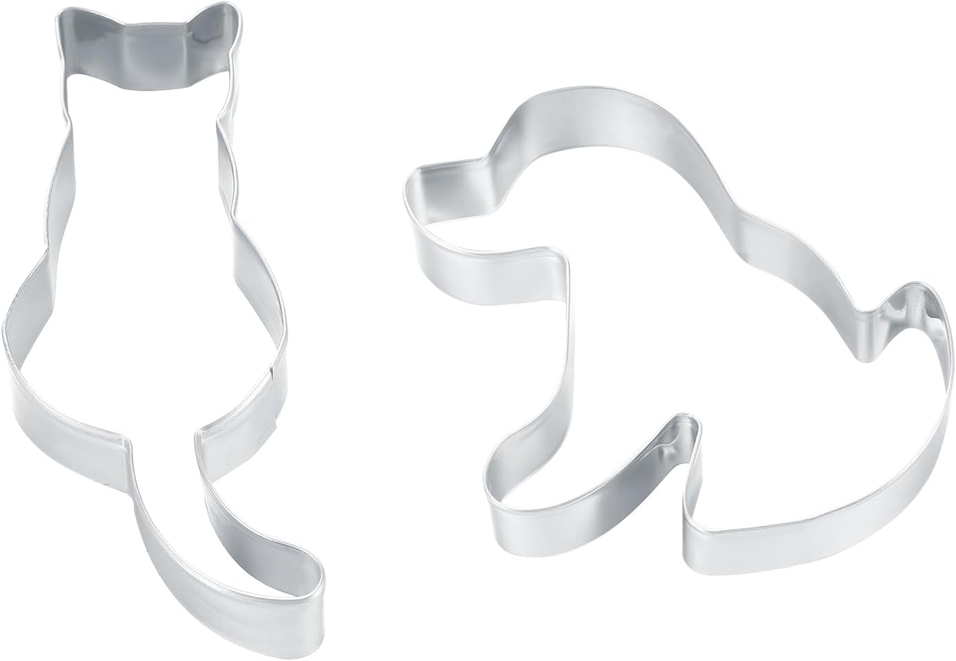 Ymapinc Dog Biscuit Cutters for Baking, Cat Butt Cookie Cutter, Stainless Biscuit Cutters Set Baking Molds Animal Shape Suit Small Cookie Cutters for Kitchen Baking Tools and Accessories Silver 2PCS