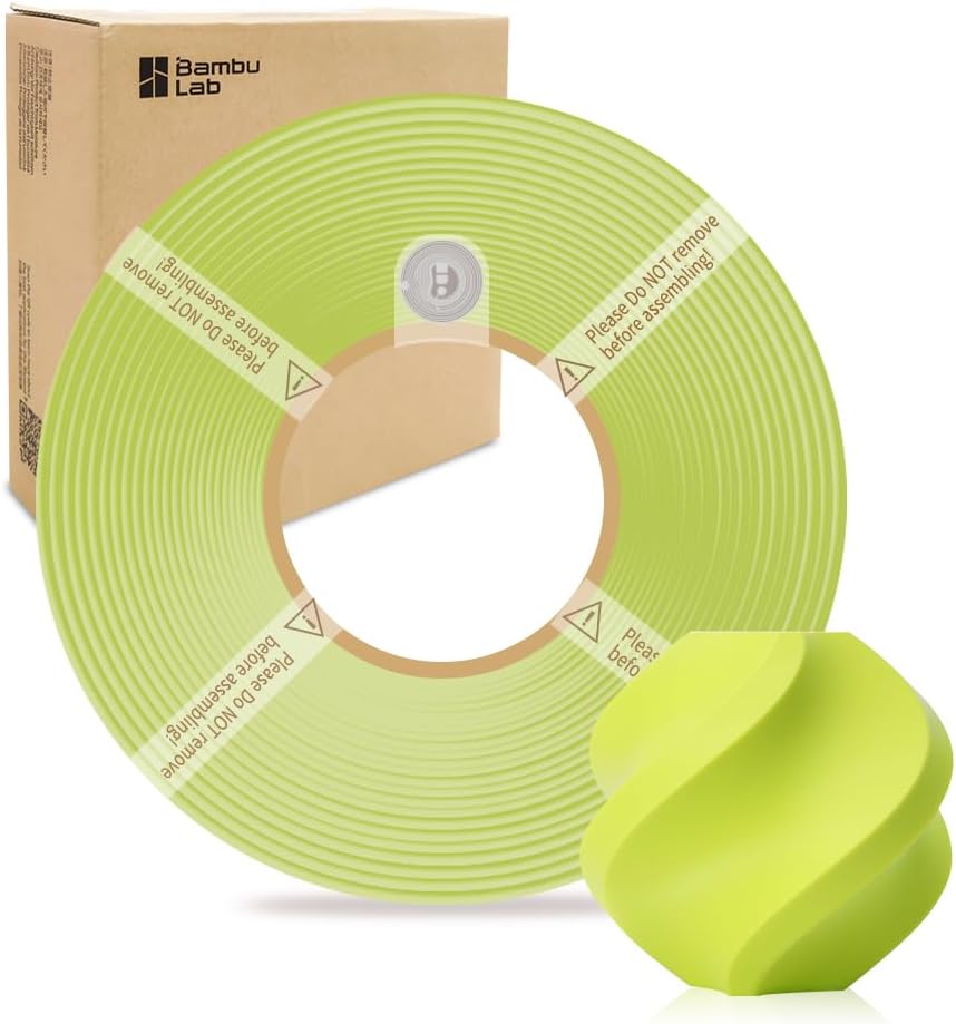 PLA Basic Refill Filament 1.75mm High-Speed, Easy to Print, Eco Friendly with RFID for Bambu Lab X1, X1C, P1S, P1P,A1, A1 MINI AMS 1KG (2.2lbs) Exclude Spool +/- 0.03mm (Apple Green 10503)