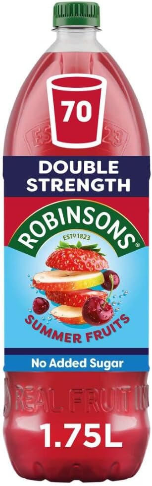 Robinsons Fruit Squash - Low Calorie - Double Strength - Summer Fruits 1.75 Litre