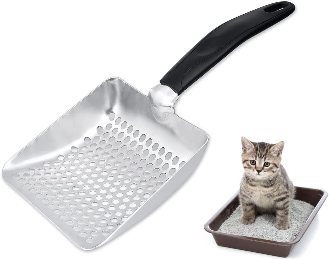 DS. DISTINCTIVE STYLE Cat Litter Scoop Deep Shovel Metal Sifter (Small Round Holes)