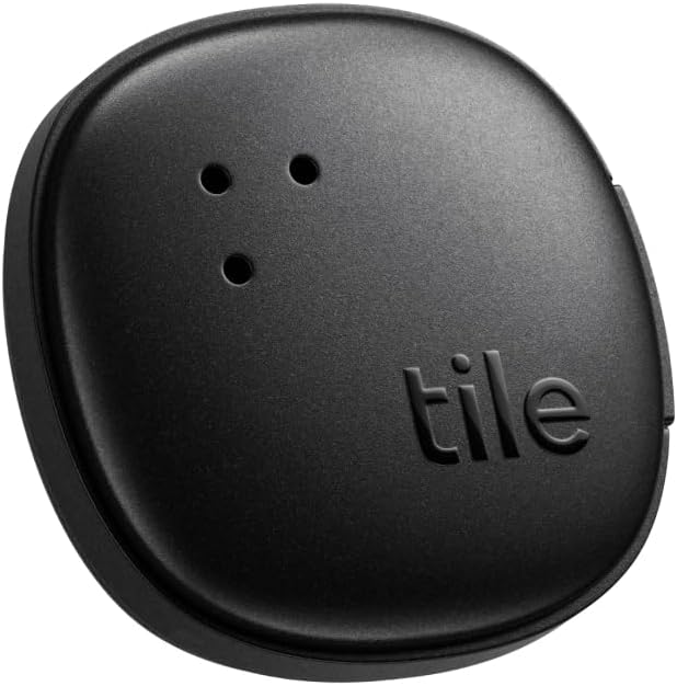 Tile by Life360 Sticker (2024) - Small Bluetooth Tracker, Remote Finder and Item Locator for Bikes, Glasses and More, Both iOS and Android Compatible, Phone Finder, Pack of 1 (Black)