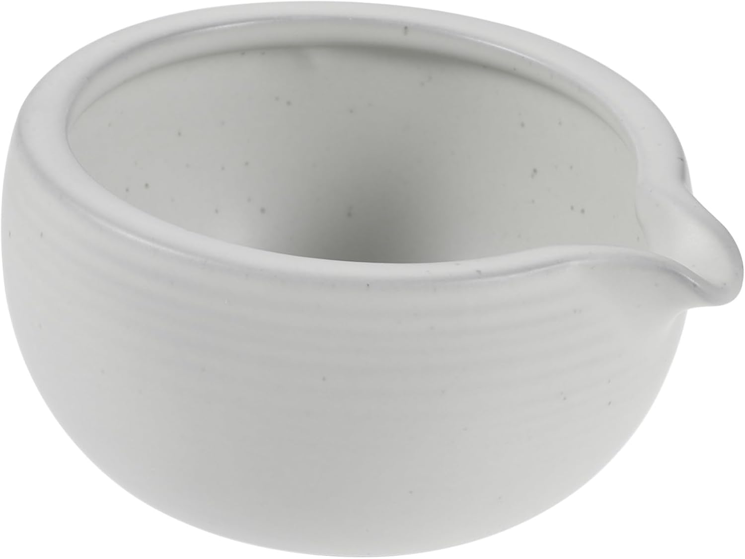 DONFAMDS Ceramic Matcha Bowl with Spout Japanese Tea Ceremony Bowl for Home Use Smooth Easy Pour Design for Tea Fine Craftsmanship White Color