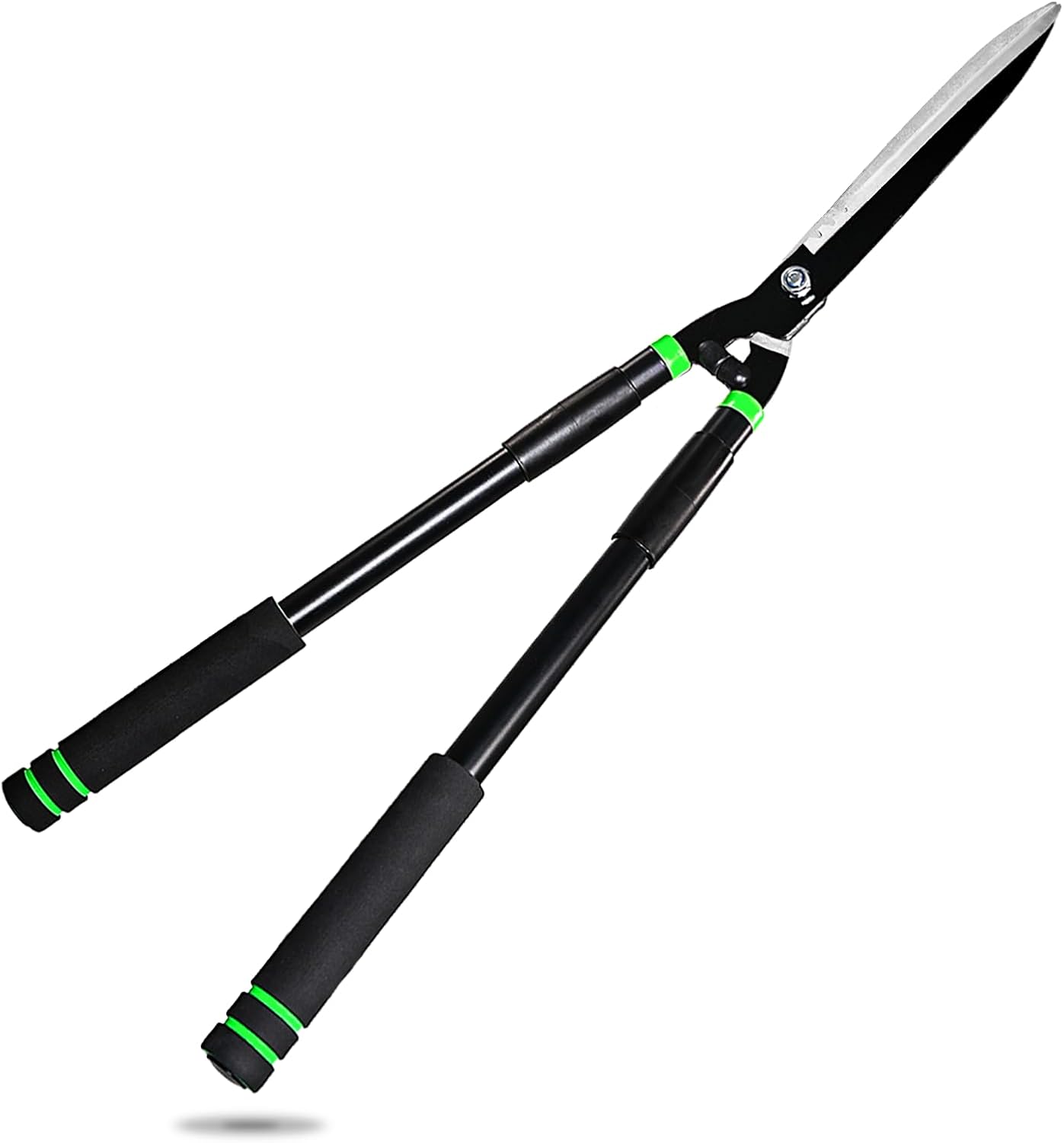 Hedge Shears 29.5" Manual Hedge Clippers with 15° Angle Precision Blades Plant Cutting Scissors for Trimming and Shaping Hedges, Shrubs, Boxwood, Tall Bushes