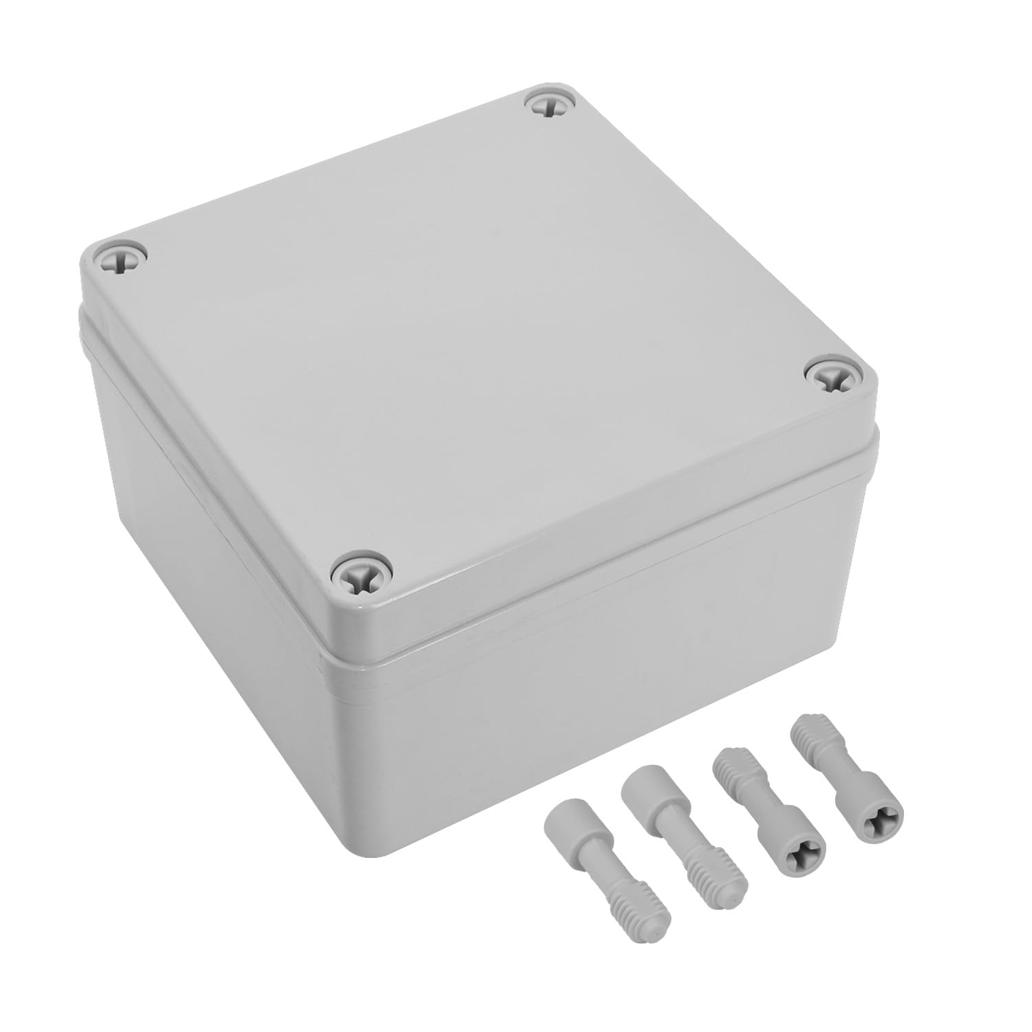 LeMotech Junction Box IP67 Waterproof Dustproof ABS Plastic Project Box for Electrical Outdoor Enclosure Gray 4.9 x 4.9 x 3 inch (125 x 125 x 75 mm)