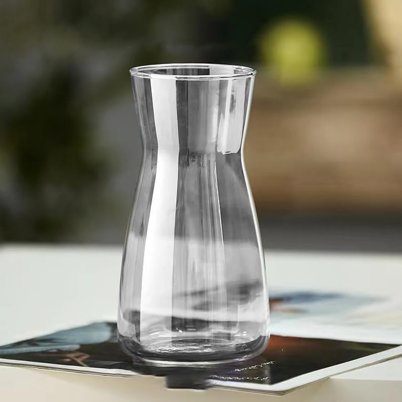 Hroevc 8 inch Clear Glass Vase for Centerpieces, Flower Vases for Bouquet for Wedding & Home Decor(Clear)