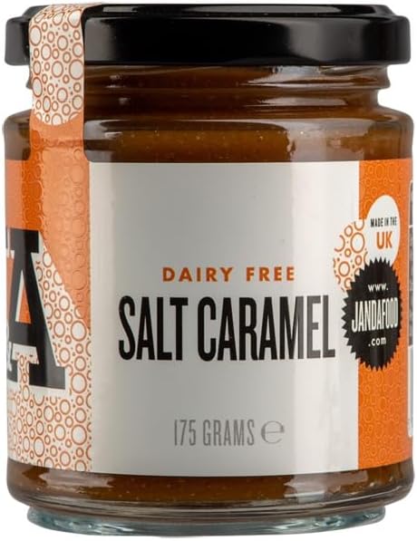 Janda Dairy Free Salt Caramel 175g | A sweet indulgence without the dairy | Use as a cake filling, toast topping or stirred into yoghurt or icecream| Small batch produced in the UK
