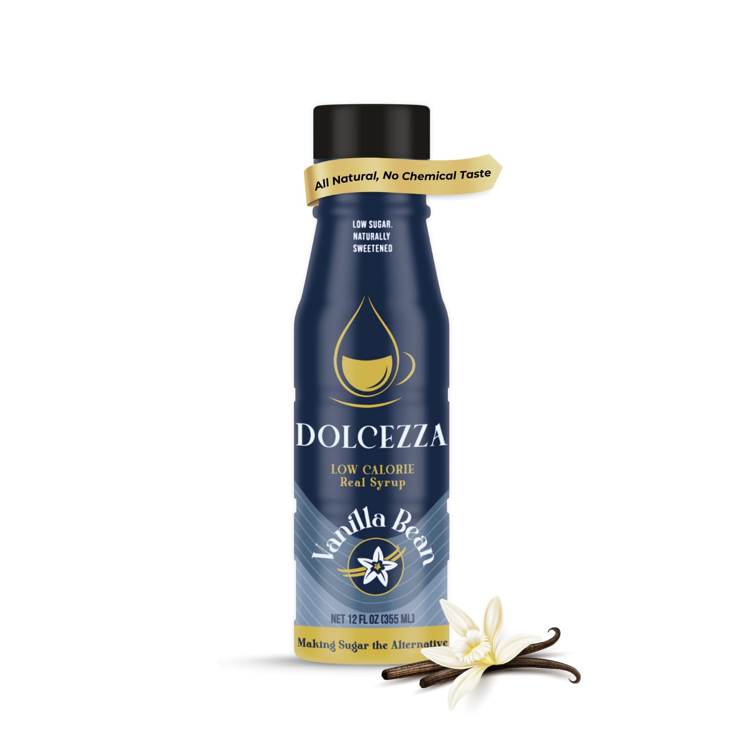 Dolcezza Vanilla Allulose Syrup, All Natural Low Sugar Sweetener for Coffee, Mixed Drinks and Baking. Keto Friendly, Monkfruit Blend, No Artificial Sweeteners, No Stevia Aftertaste. – 12 oz (12 fl oz, Vanilla)