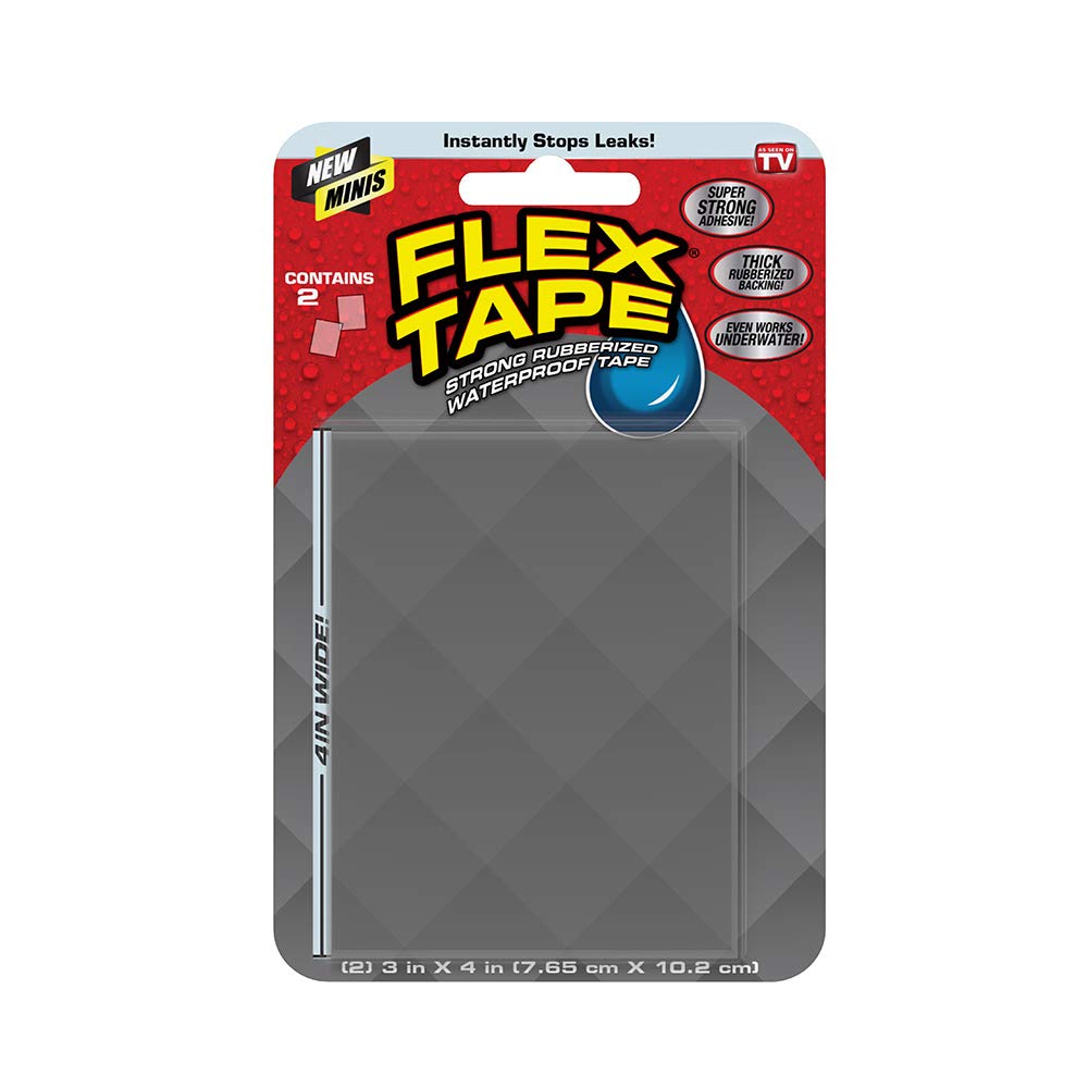 Flex Tape, Mini, Clear, Original Thick Flexible Rubberized Waterproof Tape - Seal and Patch Leaks, Works Underwater, Indoor Outdoor Projects - Home RV Roof Plumbing and Pool Repairs