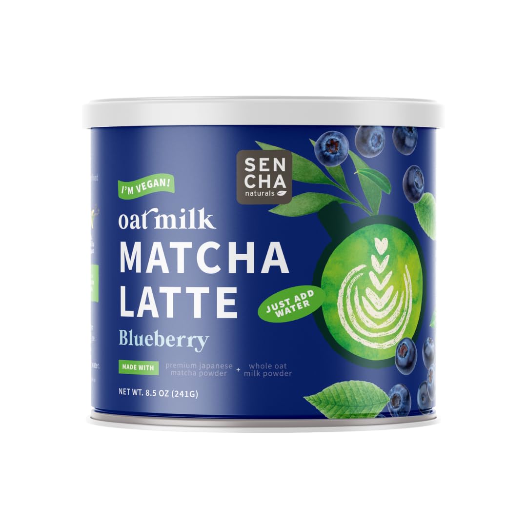SENCHA NATURALS Oat Milk Vegan Matcha Latte 8.5 oz (Blueberry)