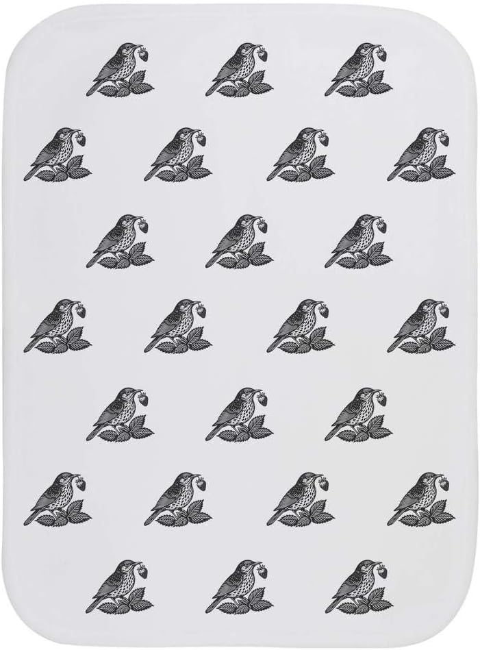 Azeeda 'Song Thrush & Strawberry' Baby Burp/Wash Cloth (BC00027397)