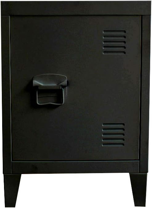 Panana Metal Filing Pedestal Cabinet with Large Storage Locker Under Desk Nightstand Bedside Table for Living Room Bedroom Office L40 x W30 x H50cm (Black)