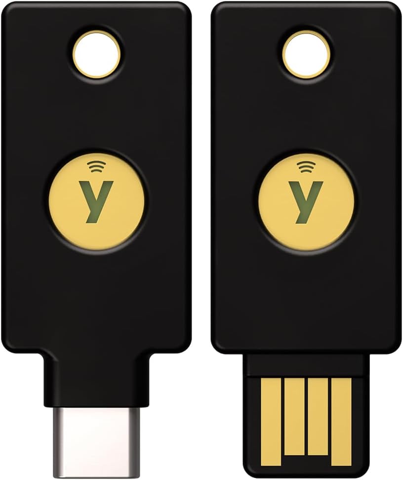 Yubico - YubiKey 5 NFC Bundle (USB-A + USB-C) - Multi-Factor authentication (MFA) Security Key and passkey, Connect via USB or NFC, FIDO Certified - Protect Your Online Accounts