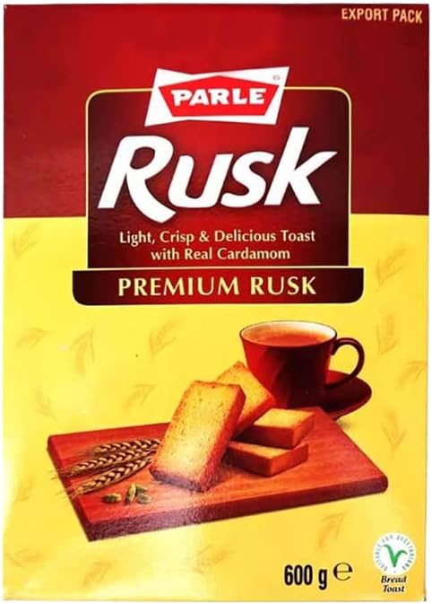 Parle Premiun Rusk | 600G | Premium Rusk | Crisp and Delicious Toast | Highly Nutritive | Tasty and Healthy | Perfect For Tea Snacks | Indian Origin