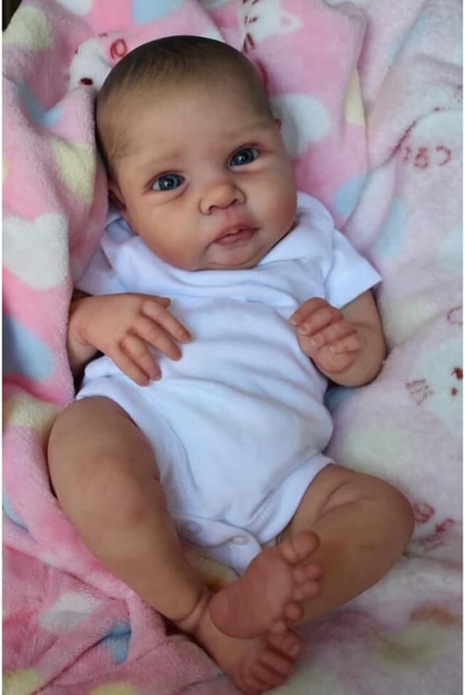 Lonian Reborn Dolls 19 Inch Realistic Newborn Baby Doll with Soft Body Lifelike Baby Dolls That Look Real with Pacifier (blue eyes)