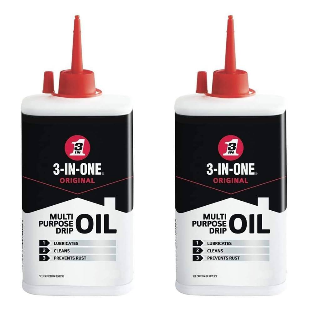 3 in 1 Multi-purpose 2 x Drip Oil Can 100ml Lubricant Drip Spout Precision Drip Application Ideal for Cleans, Lubricates, Prevents Rust and Stops Squeaks, Home & Office, Tools