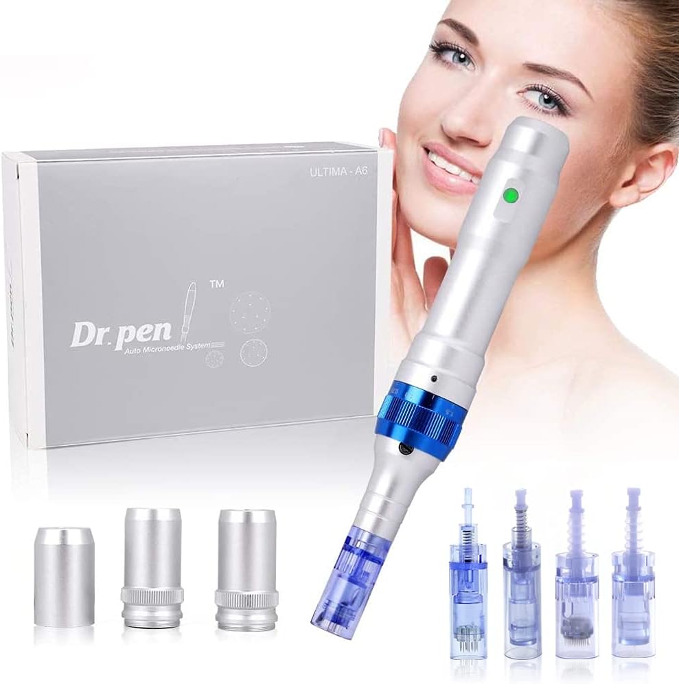 Ultima A6 Pen with CE Certification, Yofuly Dermapen Electric Microne-edle Derma Roller Pen with 4pcs Cartridges Nee-dles Wrinkle Stretch Marks Scar Hair Loss Treat 0.25-2.5mm Adjustable