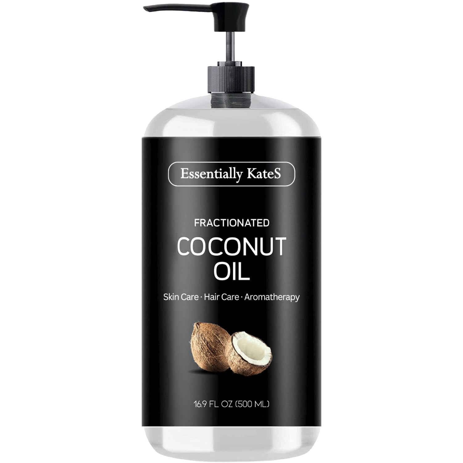 Fractionated Coconut Oil - Body & Hair Carrier Oil, 16.9 Fl Oz (500ML), No Scent