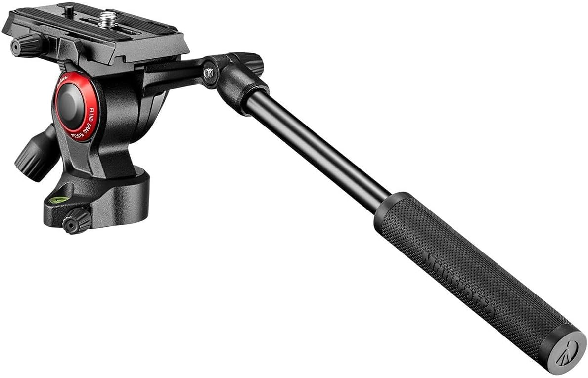 Manfrotto MVH400AHUS Lightweight, Travel Friendly Be Free Live Fluid Video Head, Black | Fluid drag system with 501PL sliding plate and 10lb capacity for camcorders, DSLRs and compact system cameras